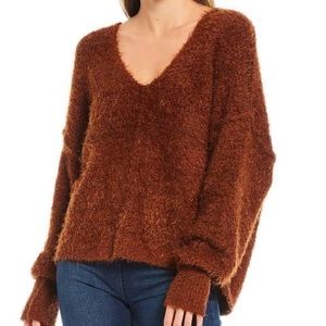Free People Icing Oversized V-neck Sweater